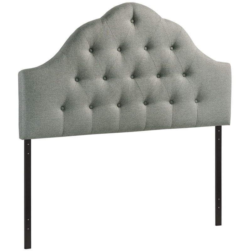 Modway Sovereign Queen Upholstered Polyester Fabric Headboard in Gray