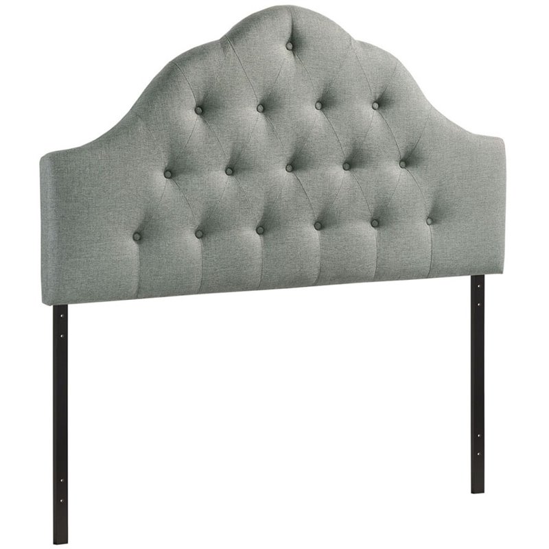 Modway Sovereign King Upholstered Polyester Fabric Headboard in Gray