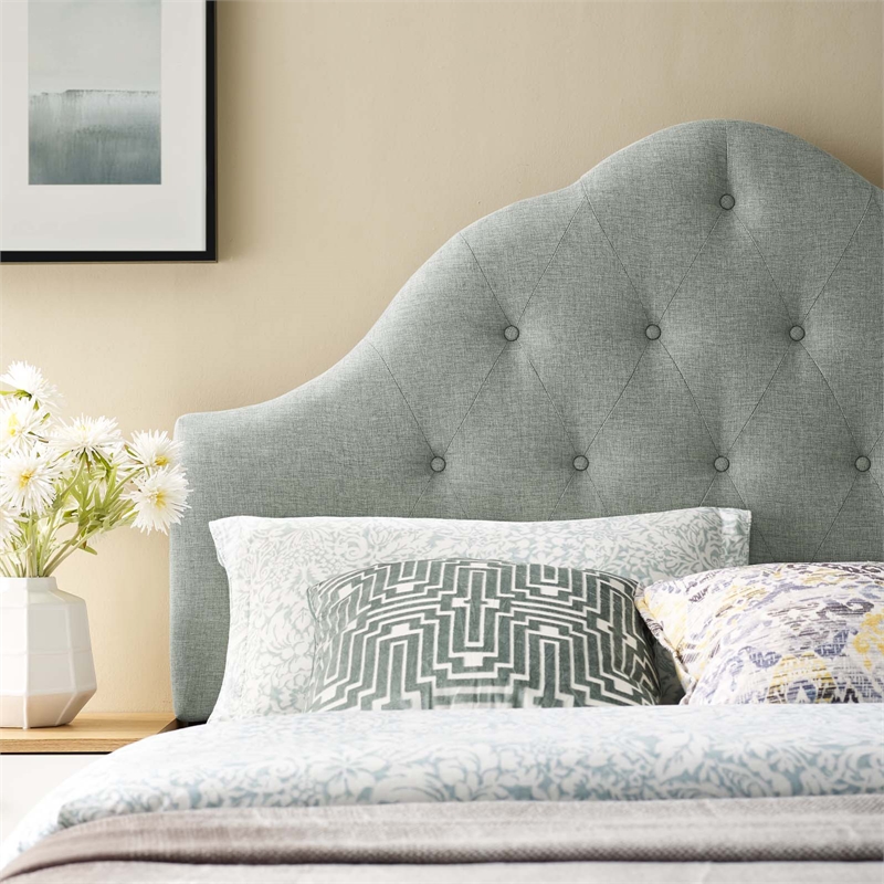Modway Sovereign King Upholstered Polyester Fabric Headboard in Gray