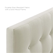 Modway Emily Queen Upholstered Polyester Fabric Headboard in Ivory