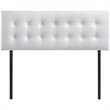 Modway Emily Queen Upholstered Faux Leather and Wood Headboard in White
