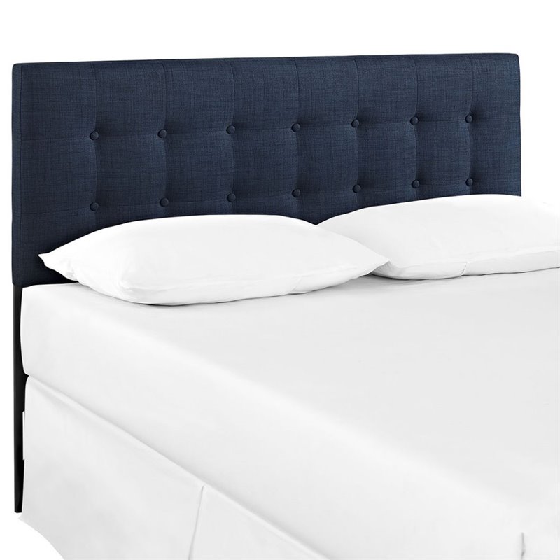 Modway Emily Full Upholstered Polyester Fabric Headboard in Navy