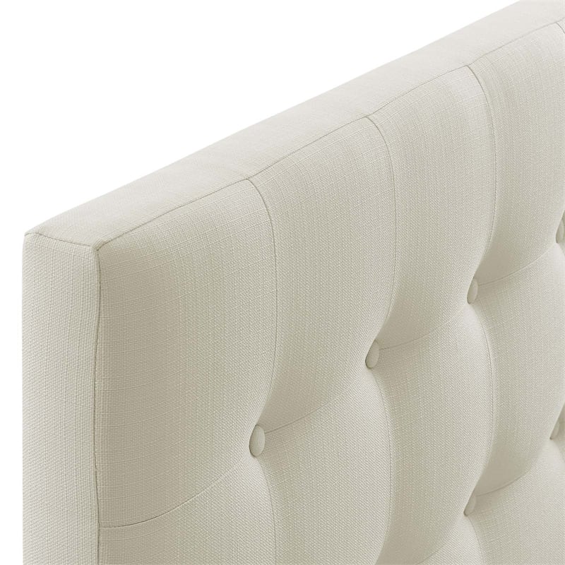Modway Emily King Upholstered Polyester Fabric Headboard in Ivory