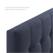 Modway Emily King Upholstered Polyester Fabric Headboard in Navy