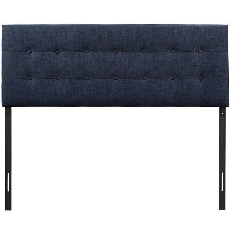 Modway Emily King Upholstered Polyester Fabric Headboard in Navy