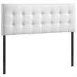 Modway Emily King Upholstered Faux Leather and Wood Headboard in White Finish