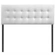 Modway Emily King Upholstered Faux Leather and Wood Headboard in White Finish