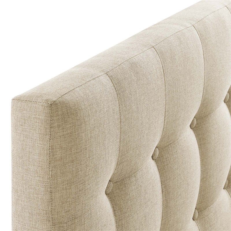 Modway Emily Twin Upholstered Polyester Fabric Headboard in Beige