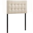 Modway Emily Twin Upholstered Polyester Fabric Headboard in Ivory