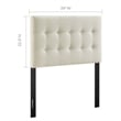 Modway Emily Twin Upholstered Polyester Fabric Headboard in Ivory
