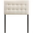 Modway Emily Twin Upholstered Polyester Fabric Headboard in Ivory