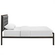 Modway Mia Twin Powder-coated Steel and Fabric Bed in Brown/Gray