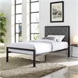 Modway Mia Twin Powder-coated Steel and Fabric Bed in Brown/Gray