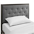 Modway Mia Twin Powder-coated Steel and Fabric Bed in Brown/Gray