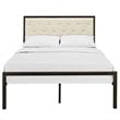 Modway Mia Full Tufted Panel Bed in Brown and Beige