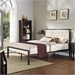Modway Mia Full Tufted Panel Bed in Brown and Beige