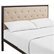 Modway Mia Full Tufted Panel Bed in Brown and Beige