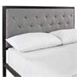Modway Mia Full Powder-coated Steel and Fabric Bed in Brown/Gray