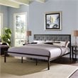 Modway Mia King Powder-coated Steel and Fabric Bed in Brown/Gray