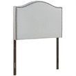 Modway Curl Twin Nailhead Upholstered Linen Fabric Headboard in Sky Gray