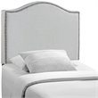Modway Curl Twin Nailhead Upholstered Linen Fabric Headboard in Sky Gray