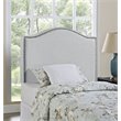 Modway Curl Twin Nailhead Upholstered Linen Fabric Headboard in Sky Gray
