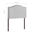 Modway Curl Twin Nailhead Upholstered Linen Fabric Headboard in Sky Gray