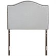 Modway Curl Twin Nailhead Upholstered Linen Fabric Headboard in Sky Gray