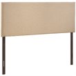 Modway Region Queen Upholstered Linen Fabric Headboard in Cafe Brown