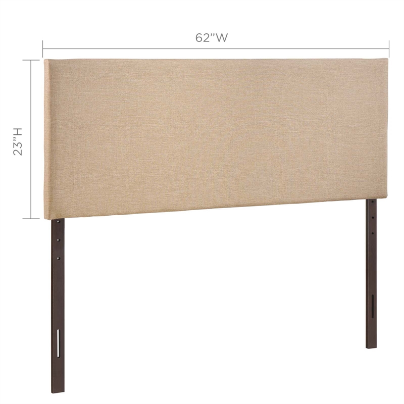 Modway Region Queen Upholstered Linen Fabric Headboard in Cafe Brown