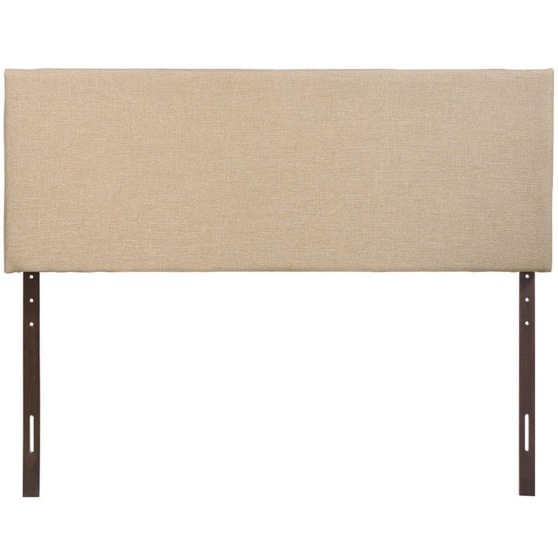 Modway Region Queen Upholstered Linen Fabric Headboard in Cafe Brown
