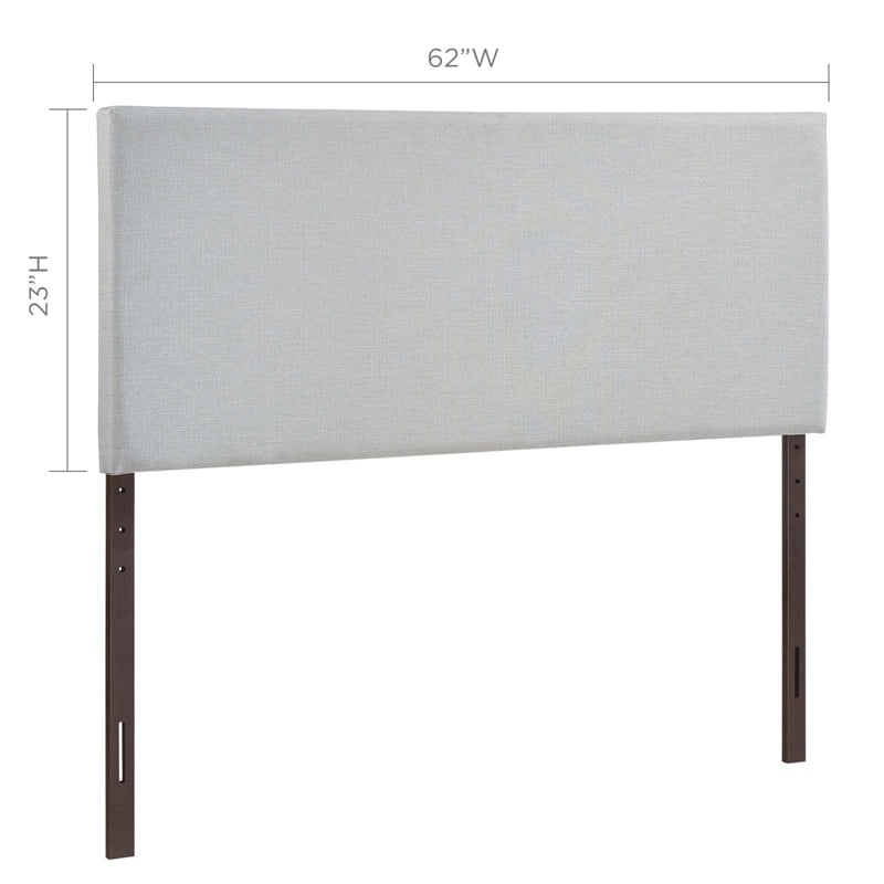 Modway Region Queen Upholstered Linen Fabric Headboard in Sky Gray