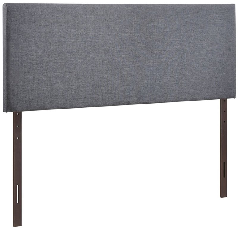 Modway Region Queen Upholstered Linen Fabric Headboard in Smoke Gray