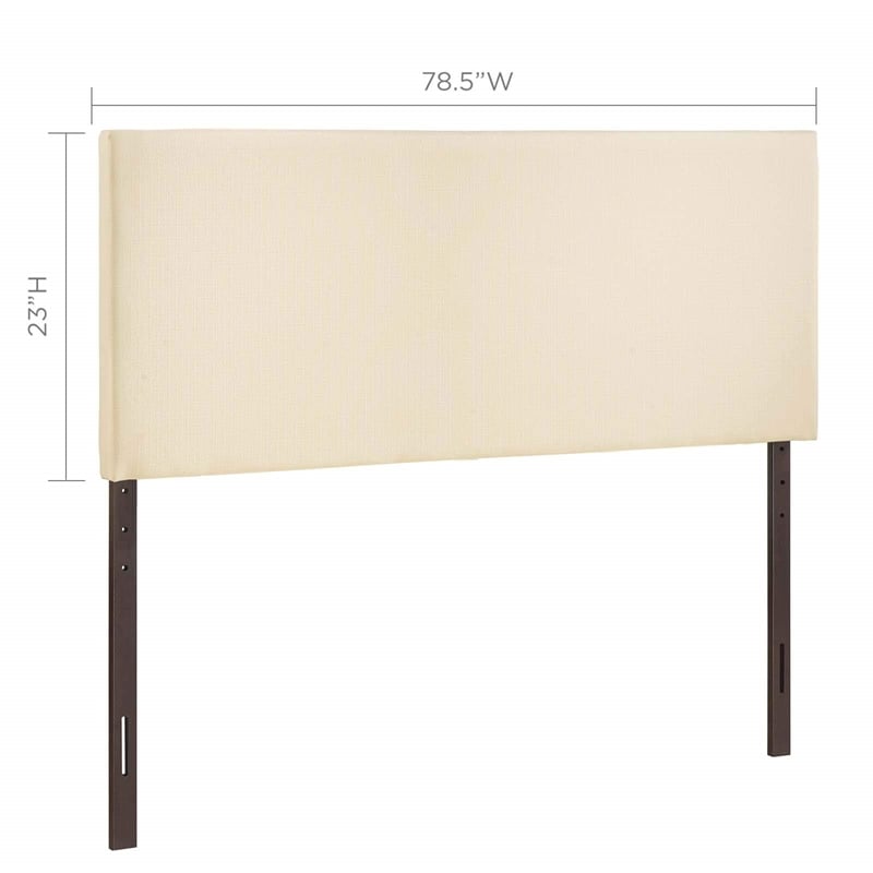 Modway Region King Upholstered Linen Fabric Headboard in Ivory
