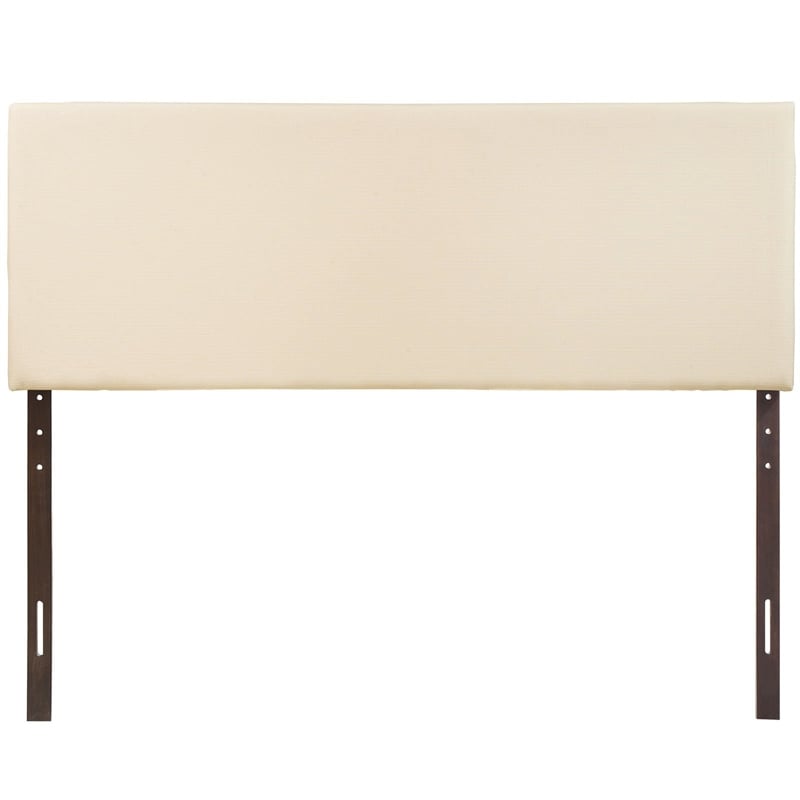 Modway Region King Upholstered Linen Fabric Headboard in Ivory