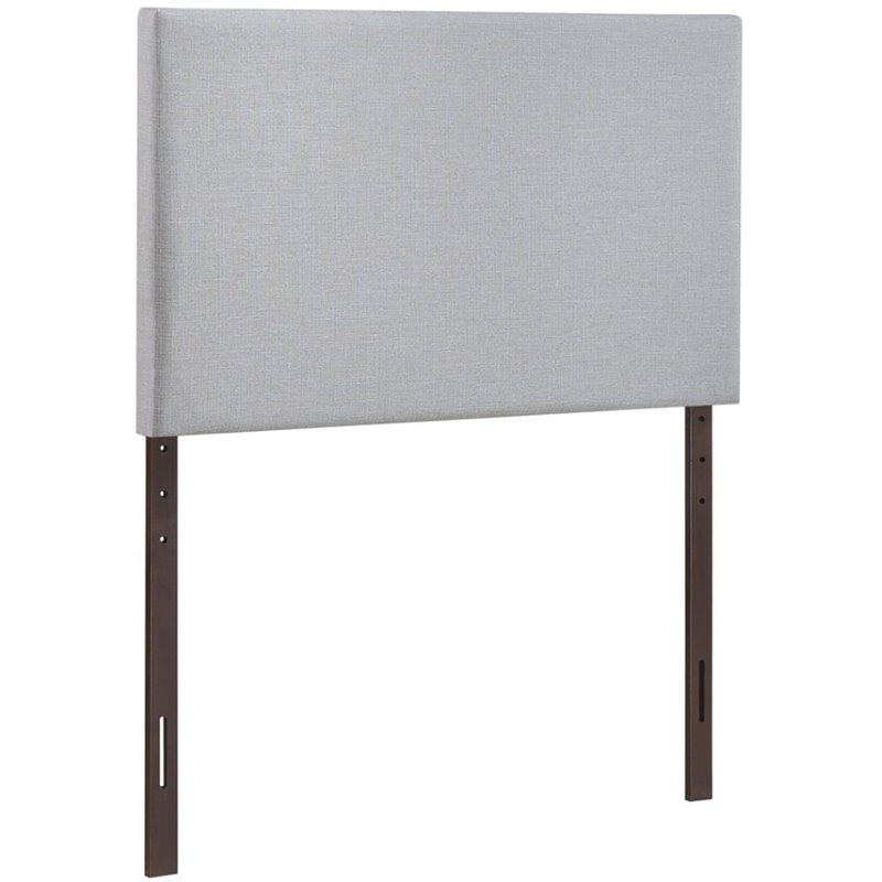Modway Region Twin Upholstered Linen Fabric Headboard in Sky Gray