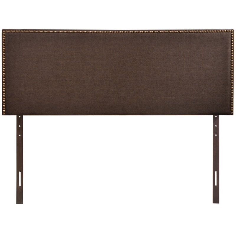Modway Region Linen Fabric Upholstered Queen Headboard in Dark Brown