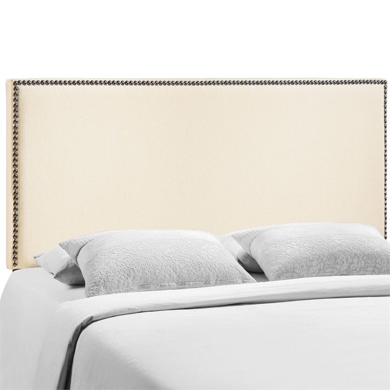 Modway Region Linen Fabric Upholstered Queen Headboard in Ivory