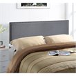 Modway Region Nailhead Queen Upholstered Linen Fabric Headboard in Smoke Gray