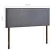 Modway Region Nailhead Queen Upholstered Linen Fabric Headboard in Smoke Gray