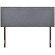 Modway Region Nailhead Queen Upholstered Linen Fabric Headboard in Smoke Gray