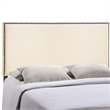 Modway Region Nailhead King Upholstered Linen Fabric Headboard in Ivory