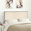 Modway Region Nailhead King Upholstered Linen Fabric Headboard in Ivory