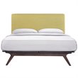 Modway Tracy Modern MDF and Rubberwood Queen Bed in Cappuccino/Green