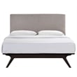 Modway Tracy Modern MDF and Rubberwood Queen Bed in Cappuccino/Gray