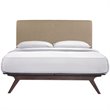 Modway Tracy Modern MDF and Rubberwood Queen Bed in Cappuccino/Latte