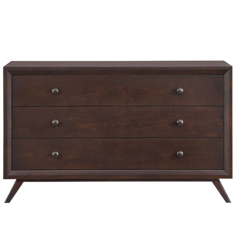 Modway Tracy Modern Style MDF and Rubberwood Dresser in Cappuccino
