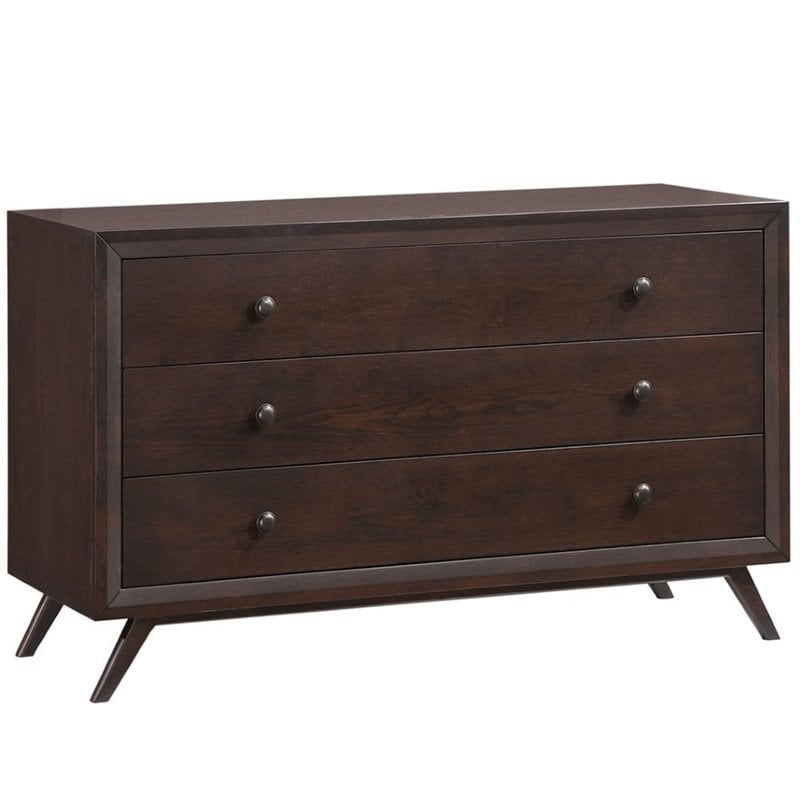 Modway Tracy Modern Style MDF and Rubberwood Dresser in Cappuccino