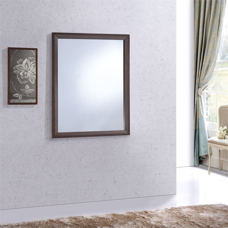 Modway Tracy Modern Style MDF and Rubberwood Mirror in Cappuccino Finish