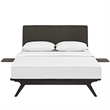 Modway Tracy 3-Piece MDF and Rubberwood Queen Bedroom Set - Cappuccino/Brown